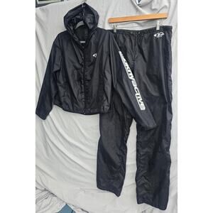 DKNY Active Tracksuit Set Womens M/L Black Nylon Hooded Zip Jacket Pants